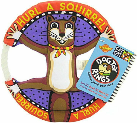 1 count Fat Cat Hurl A Squirrel Dog Toy Rings Assorted Characters