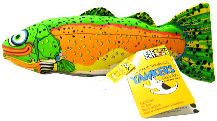 Fat Cat Incredible Strapping Yankers Trout Dog Toy - PetMountain.com