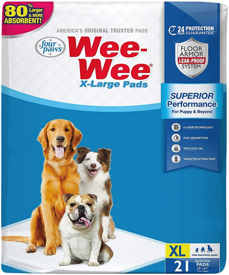 42 count (2 x 21 ct) Four Paws X-Large Wee Wee Pads for Dogs