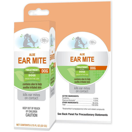 2.25 oz (3 x 0.75 oz) Four Paws Ear Mite Remedy for Dogs