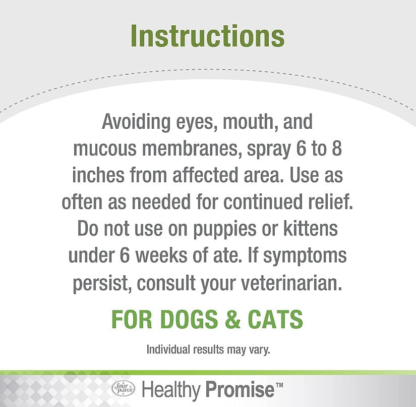 96 oz (12 x 8 oz) Four Paws Pet Aid Medicated Anti-Itch Spray