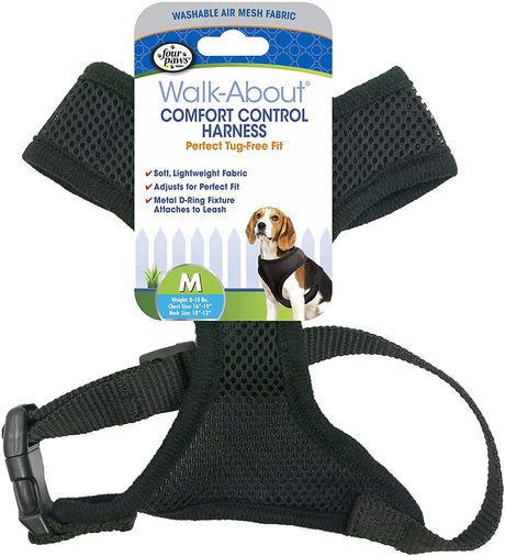 Medium - 1 count Four Paws Comfort Control Harness Black