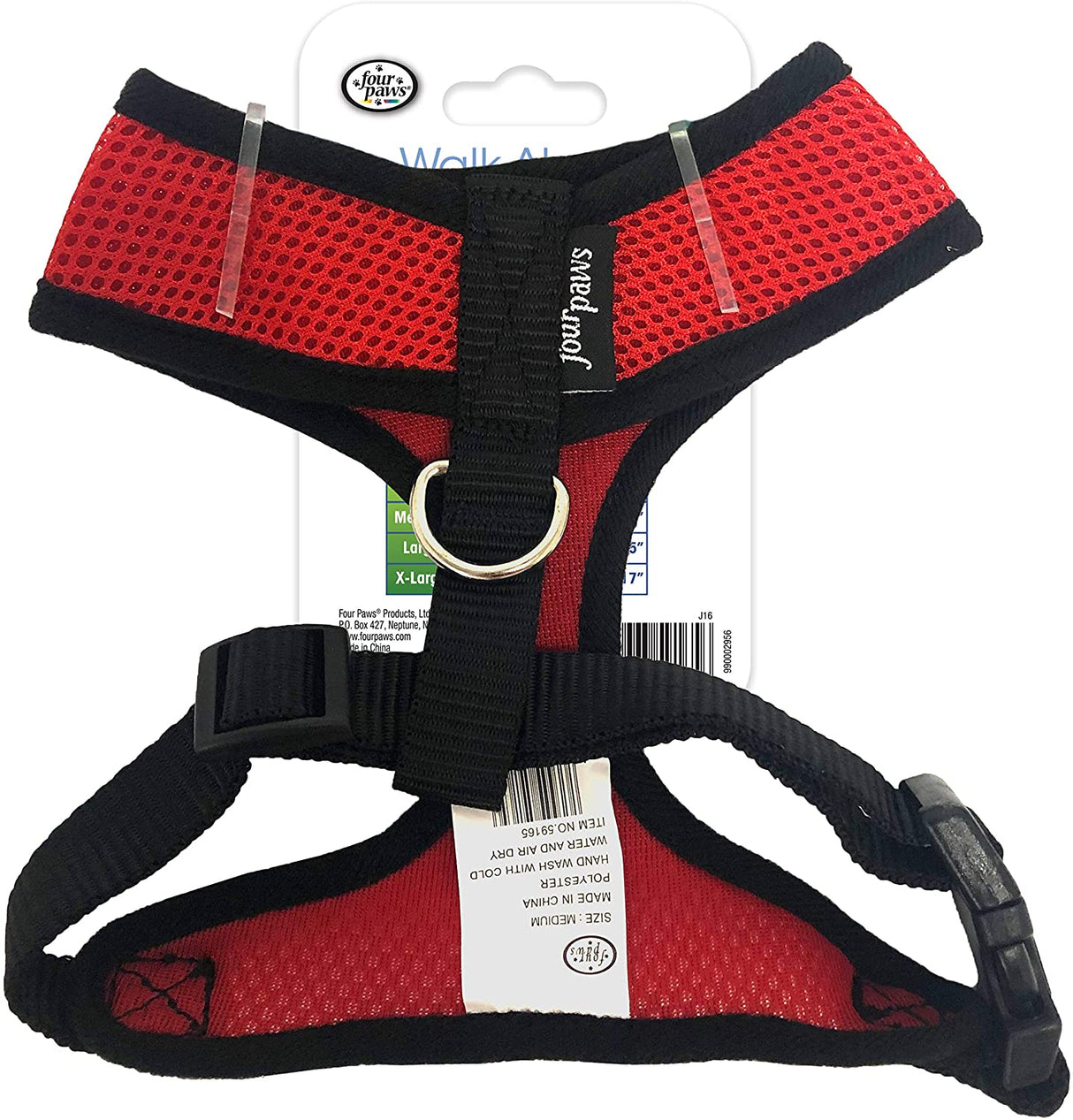 Medium - 1 count Four Paws Comfort Control Harness Red