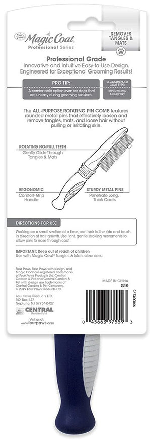 Magic Coat Rotating Pin Comb Removes Tangles and Mats - PetMountain.com