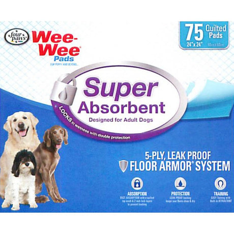 75 count Four Paws Wee Wee Pads Super Absorbent