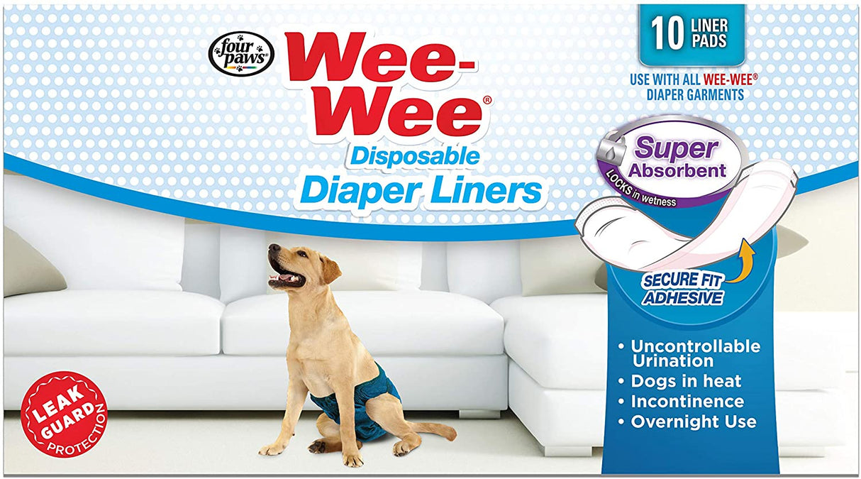 Four Paws Wee Wee Disposable Diaper Super Absorbent Liner Pads - PetMountain.com