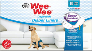 90 count (9 x 10 ct) Four Paws Wee Wee Disposable Diaper Super Absorbent Liner Pads
