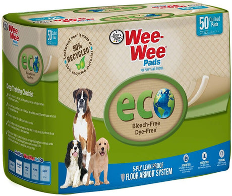 150 count (3 x 50 ct) Four Paws Wee Wee Pads Eco Pee Pads for Dogs