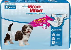 Four Paws Wee Wee Disposable Diapers X-Small - PetMountain.com
