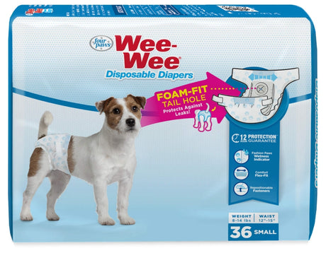 108 count (3 x 36 ct) Four Paws Wee Wee Disposable Diapers Small