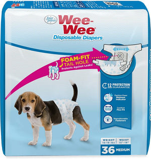 Four Paws Wee Wee Disposable Diapers Medium - PetMountain.com