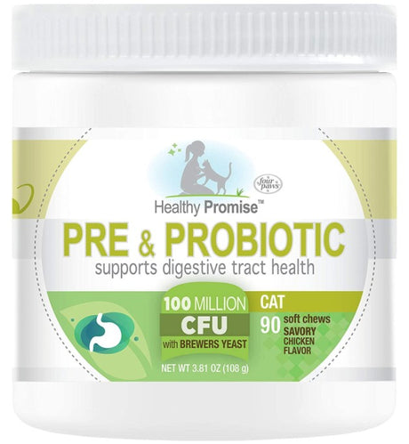 90 count Four Paws Healthy Promise Pre and Probiotic Supplement for Cats