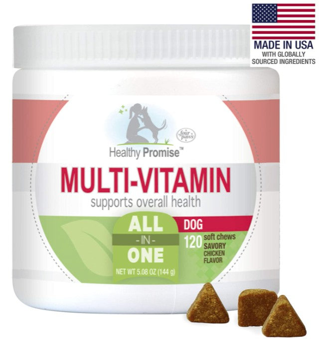 600 count (5 x 120 ct) Four Paws Healthy Promise Multi-Vitamin Supplement for Dogs