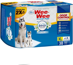30 count Four Paws Wee Wee Odor Control Pads with Fabreze Freshness X-Large