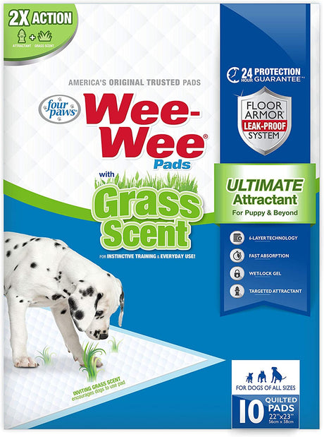 10 count Four Paws Wee Wee Grass Scented Puppy Pads