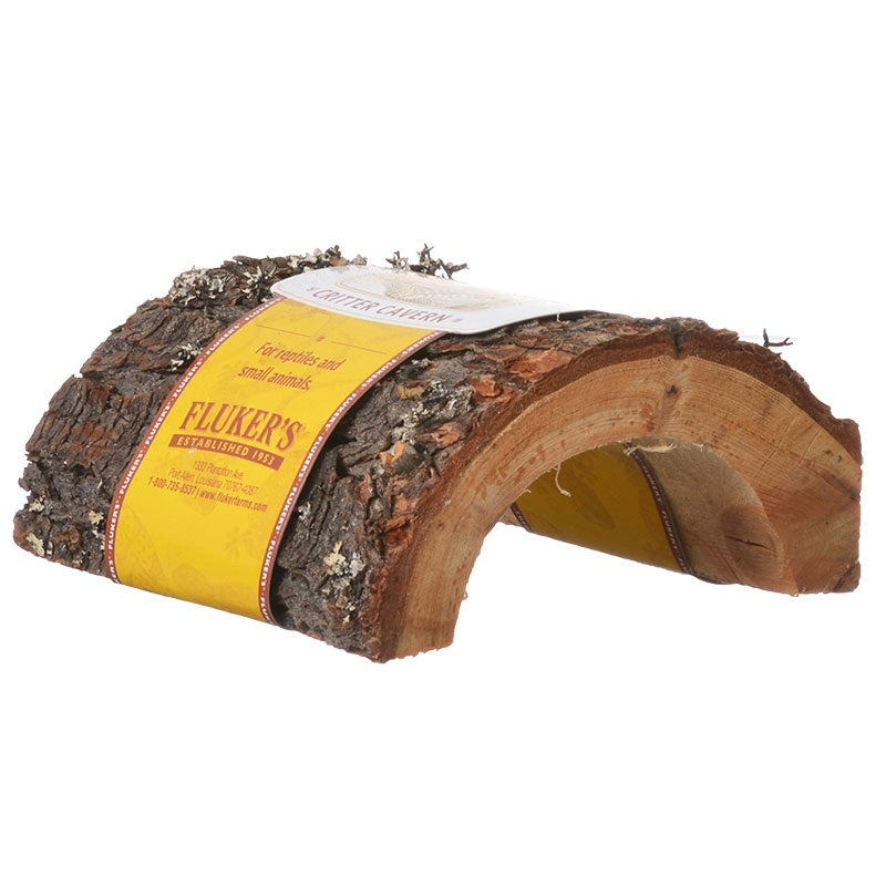 Medium - 4 count Flukers Critter Cavern Half-Log for Reptiles and Small Animals