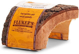 Small - 1 count Flukers Critter Cavern Corner Half-Log for Reptiles and Small Animals