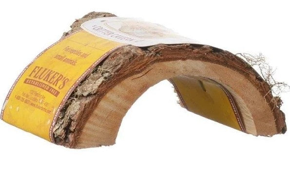 Small - 9 count Flukers Critter Cavern Corner Half-Log for Reptiles and Small Animals