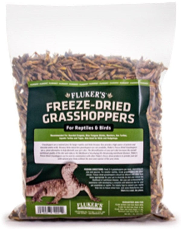 2 lb (2 x 1 lb) Flukers Freeze-Dried Grasshoppers for Reptiles and Birds
