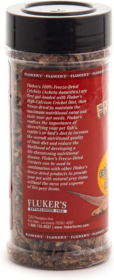1.2 oz Flukers Freeze-Dried Crickets Gut Loaded with Calcium for Reptiles, Birds and Tropical Fish