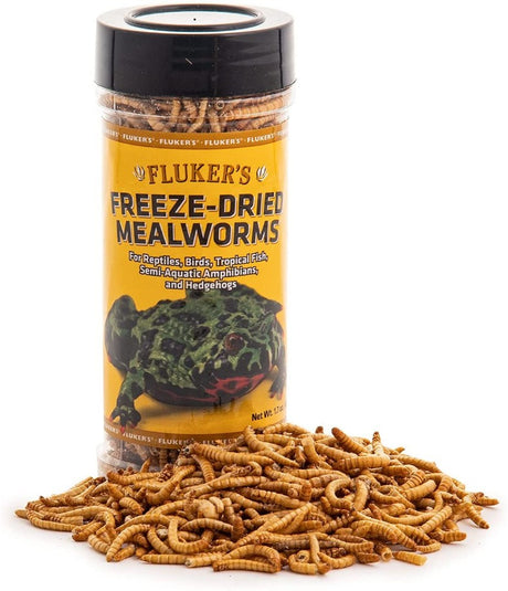 1.7 oz Flukers Freeze-Dried Mealworms for Reptiles, Birds, Tropical Fish, Amphibians and Hedgehogs