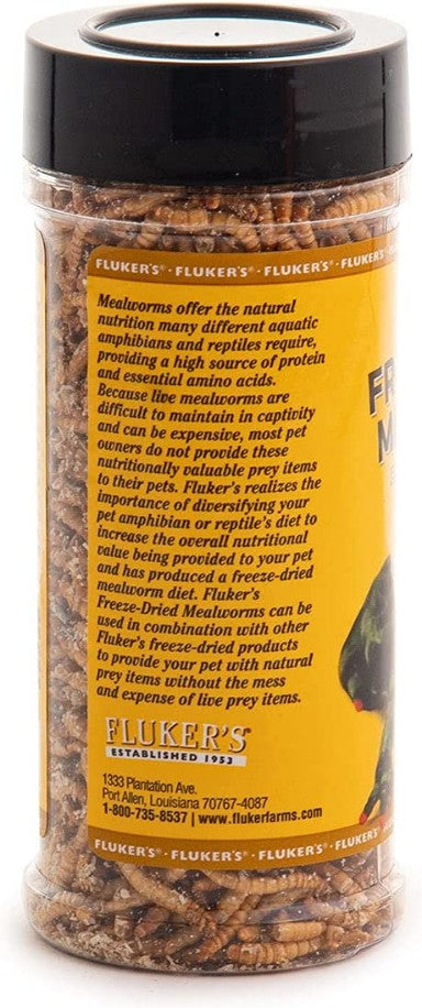 Flukers Freeze-Dried Mealworms for Reptiles, Birds, Tropical Fish, Amphibians and Hedgehogs - PetMountain.com
