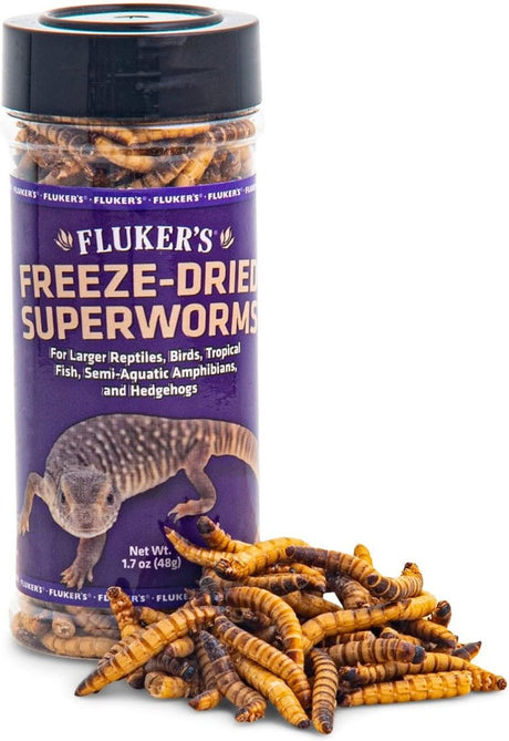 5.1 oz (3 x 1.7 oz) Flukers Freeze Dried Superworms for Reptiles