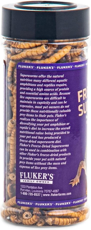 1.7 oz Flukers Freeze Dried Superworms for Reptiles