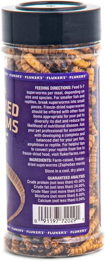 1.7 oz Flukers Freeze Dried Superworms for Reptiles