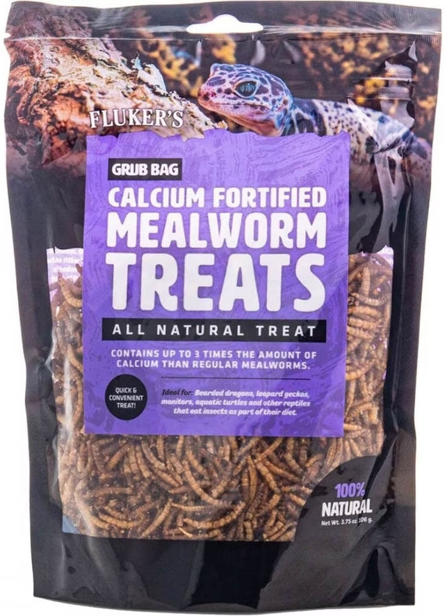 Flukers Grub Bag Calcium Fortified Mealworm Treats for Reptiles - PetMountain.com