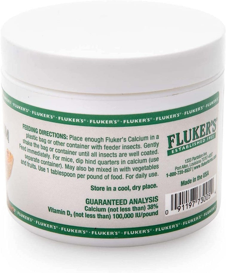32 oz (8 x 4 oz) Flukers Calcium with D3 Reptile Supplement