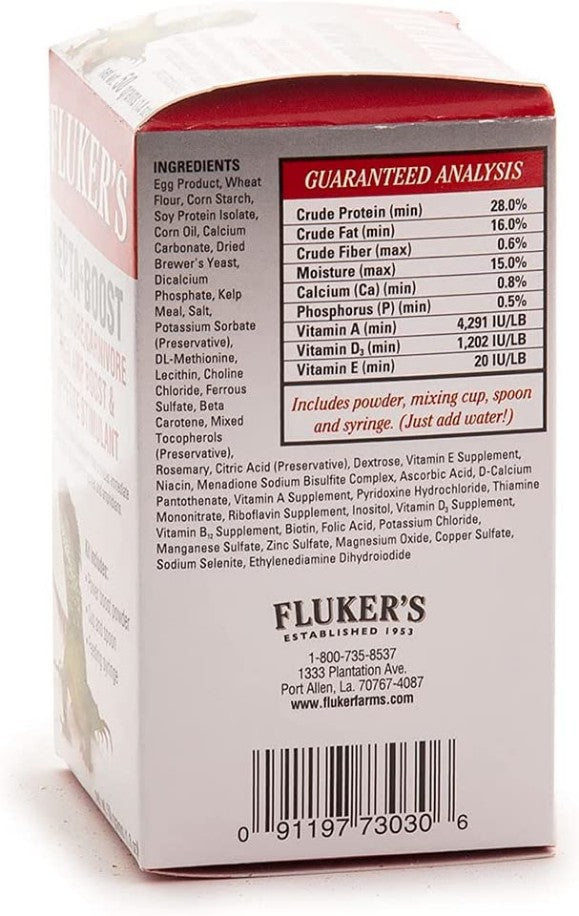 6 count Flukers Repta-Boost Insectivore / Carnivore High Amp Boost and Appetite Stimulant