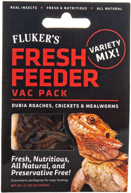 4.2 oz (6 x 0.7 oz) Flukers Variety Mix Fresh Feeder Vac Pack