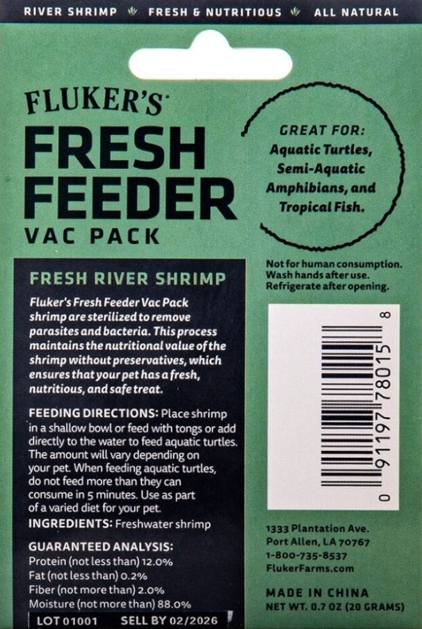 Flukers Fresh Feeder Vac Pack Aquatic Shrimp for Reptiles - PetMountain.com