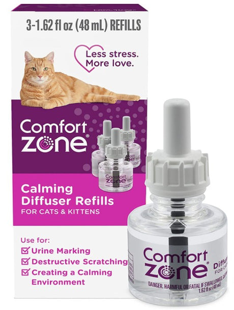 3 count Comfort Zone Calming Diffuser Refills For Cats and Kittens