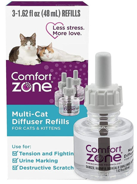 3 count Comfort Zone Multi-Cat Diffuser Refills For Cats and Kittens