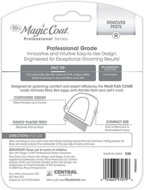 Four Paws Magic Coat Professional Series Palm Flea Comb for Dogs - PetMountain.com