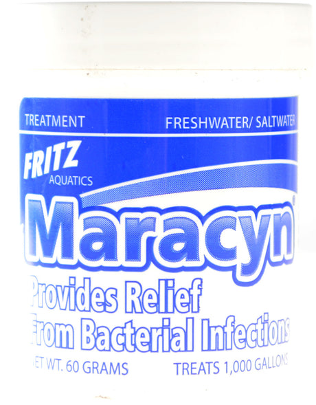 100 gram Fritz Aquatics Maracyn Bacterial Treatment Powder for Freshwater and Saltwater Aquariums Jar