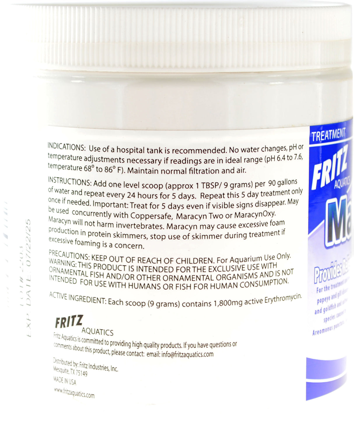 Fritz Aquatics Maracyn Bacterial Treatment Powder for Freshwater and Saltwater Aquariums Jar - PetMountain.com