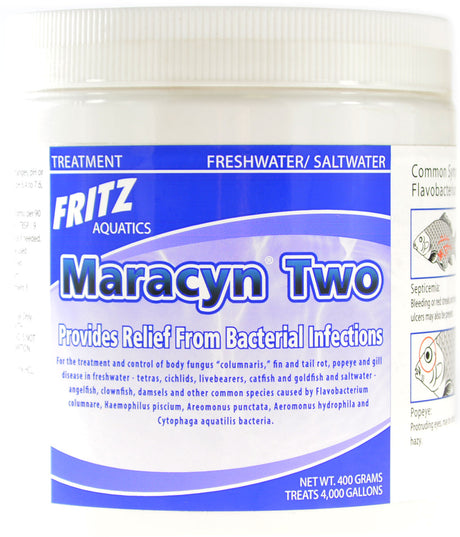Fritz Aquatics Maracyn Two Bacterial Treatment Powder for Freshwater and Saltwater Aquariums Jar - PetMountain.com