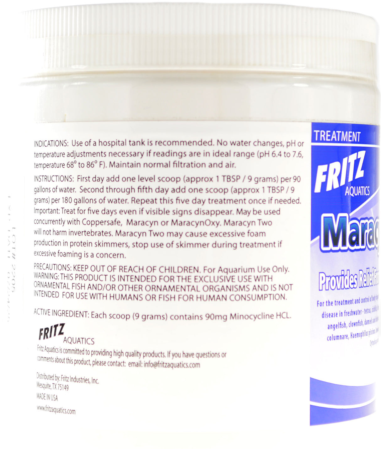 400 gram Fritz Aquatics Maracyn Two Bacterial Treatment Powder for Freshwater and Saltwater Aquariums Jar