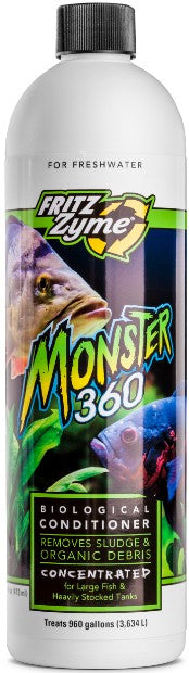 48 oz (3 x 16 oz) Fritz Aquatics Monster 360 Concentrated Biological Conditioner for Freshwater