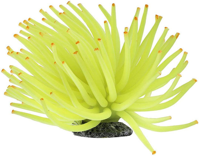 GloFish Anemone Aquarium Ornament Yellow - PetMountain.com