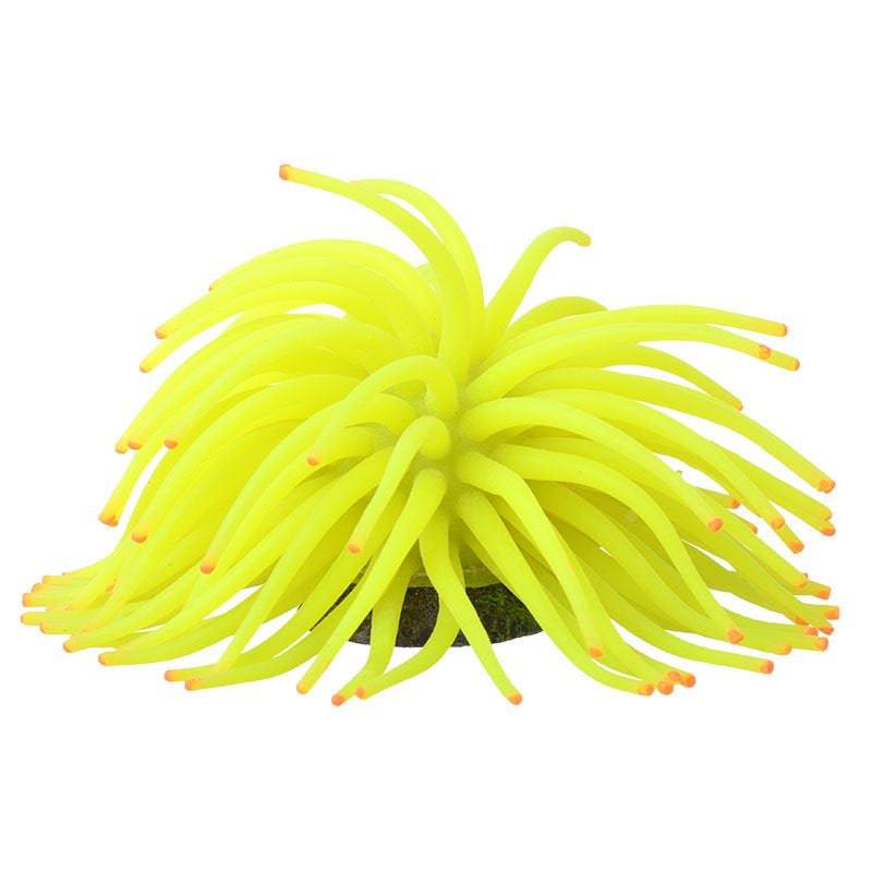 GloFish Anemone Aquarium Ornament Yellow - PetMountain.com