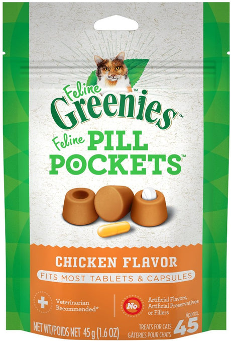 Greenies Feline Pill Pockets Cat Treats Chicken Flavor - PetMountain.com