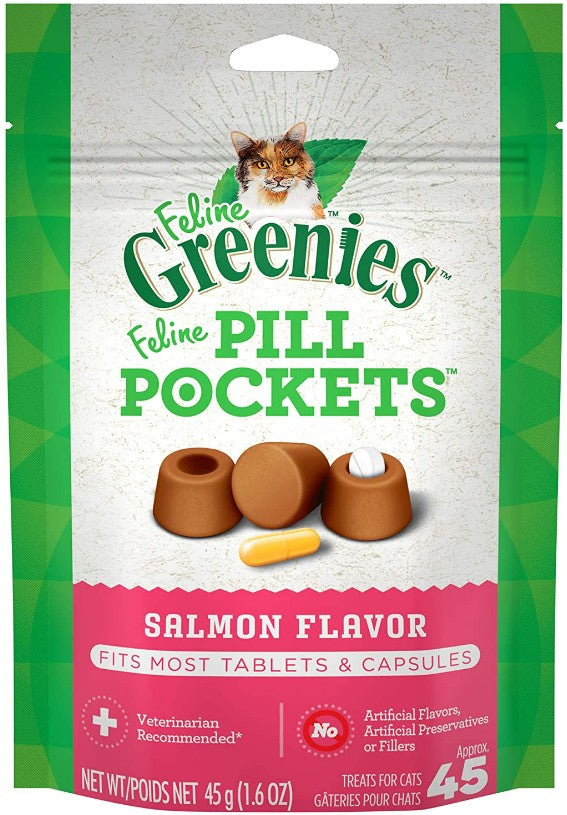 Greenies Feline Pill Pockets Cat Treats Salmon Flavor - PetMountain.com