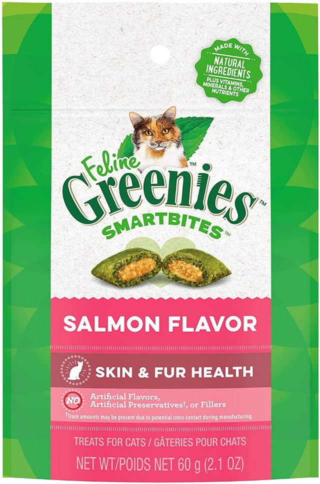 Greenies Feline SmartBites Skin and Fur Health Salmon Flavor Cat Treats - PetMountain.com