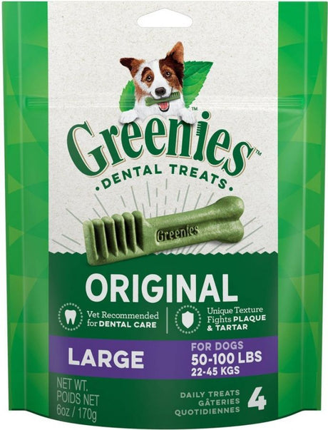 4 count Greenies Large Dental Dog Treats