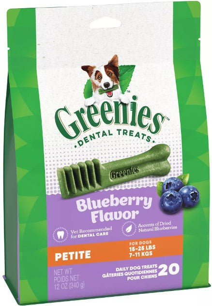 80 count (4 x 20 ct) Greenies Petite Dental Dog Treats Blueberry