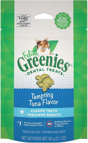 2.1 oz Greenies Feline Dental Treats Tempting Tuna Flavor